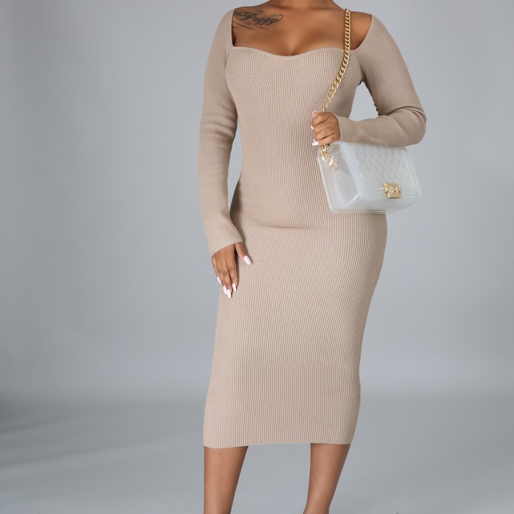Nude Midi Dress